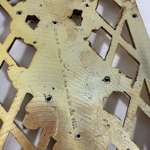 Vintage Wall Art Gold Colored Hard Plastic 13.5" Tall Set of 2 MCM Retro Home - Picture 5 of 5